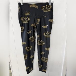 Nwt Victoria Secret Leggings Sz Med Crown Print